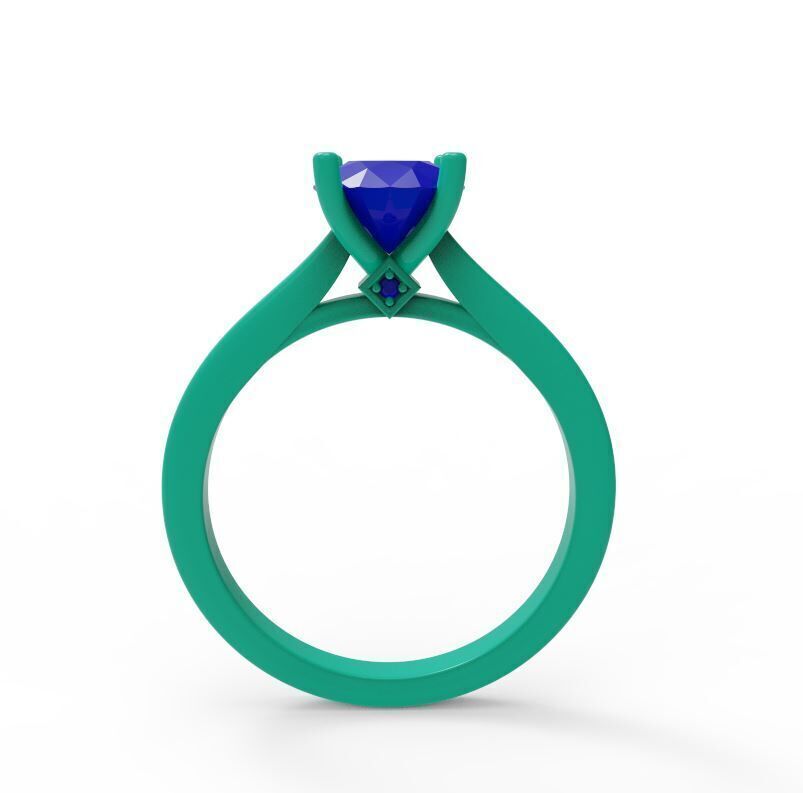 Solitaire Engagement Ring   05 3D print model_5