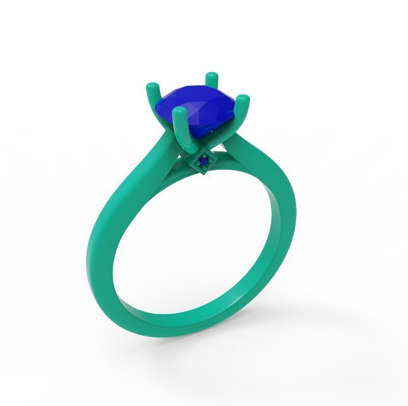 Solitaire Engagement Ring   05 3D print model_3