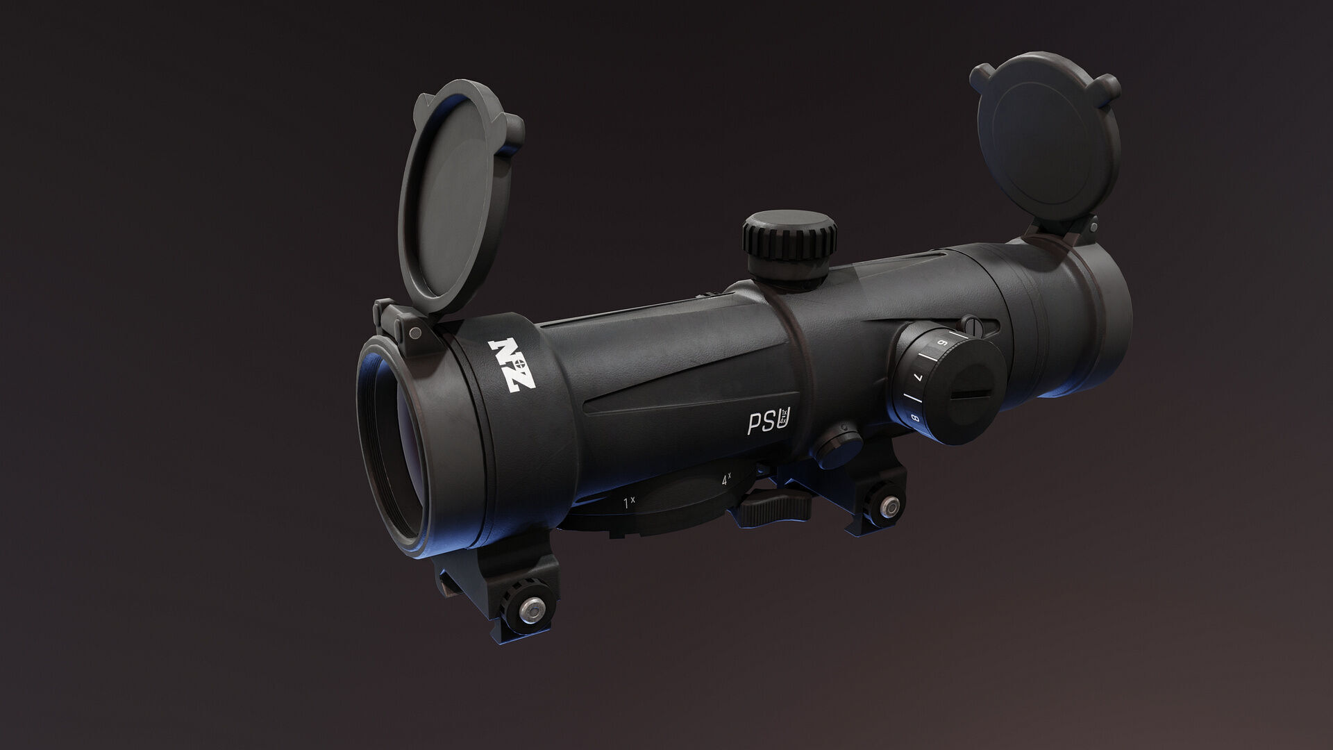 PSU 1x 4x Scope Low-poly 3D model_1