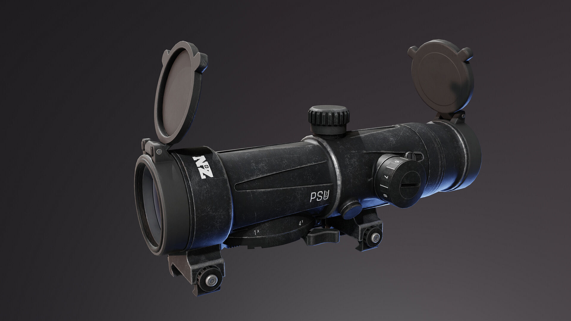 PSU 1x 4x Scope Low-poly 3D model_7