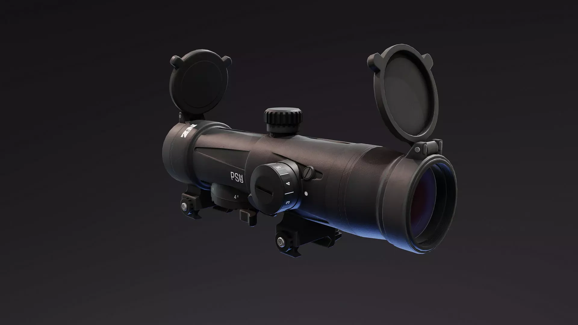 PSU 1x 4x Scope Low-poly 3D model_0