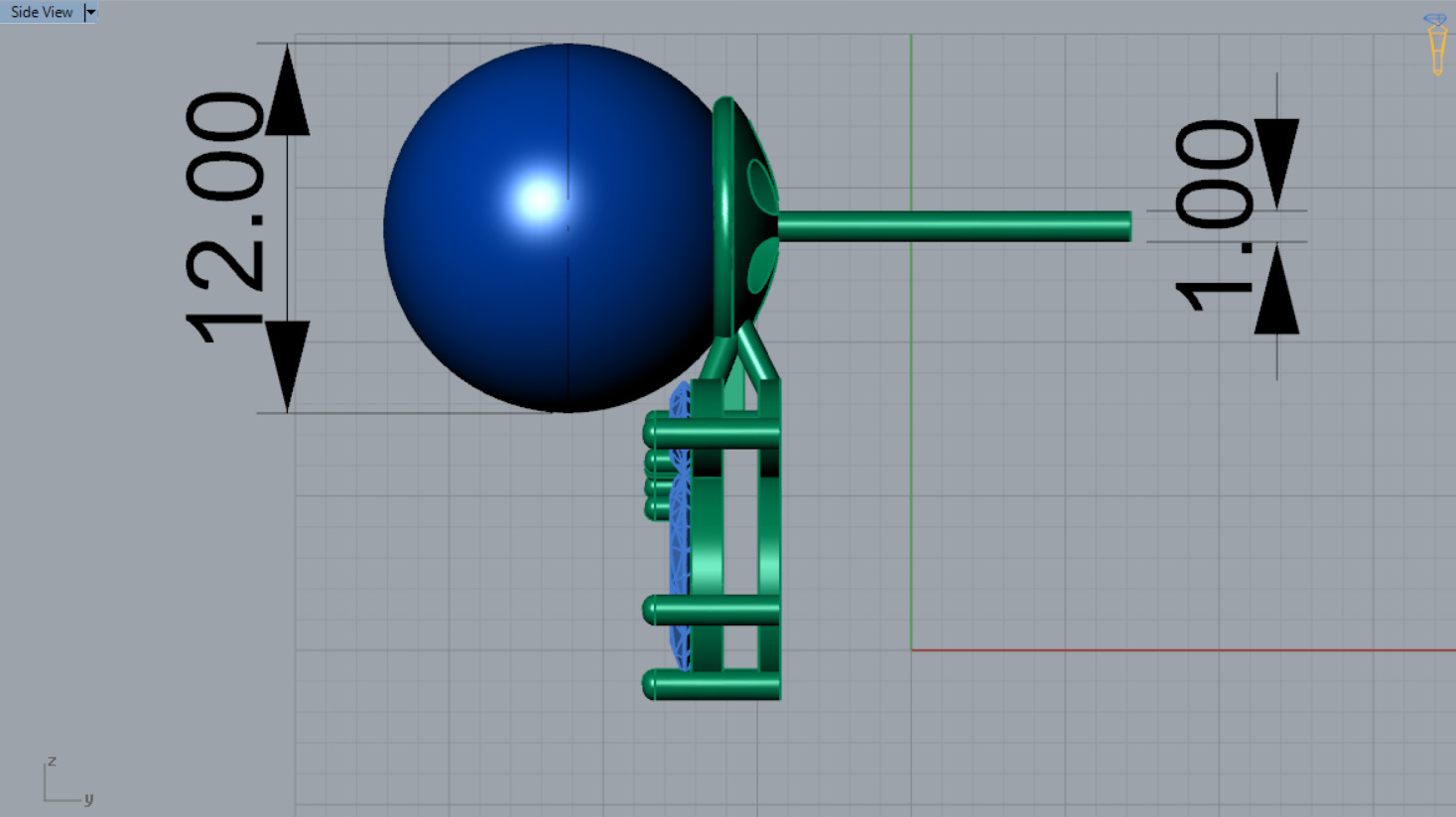 Marquise-cut pearl and diamond STL earrings pe0031 3D print model_11