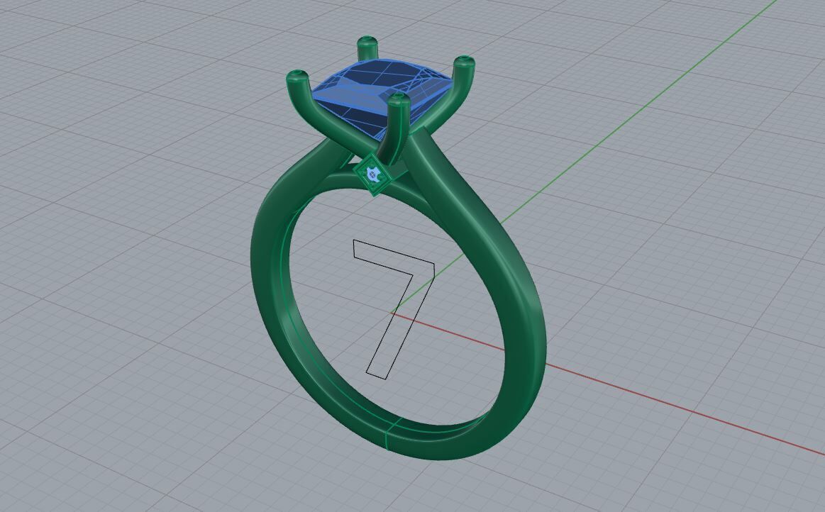 Solitaire Engagement Ring 07 3D print model_3
