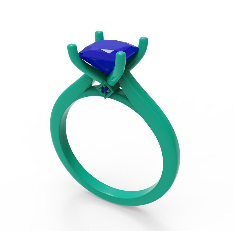 Solitaire Engagement Ring 07 3D print model_2