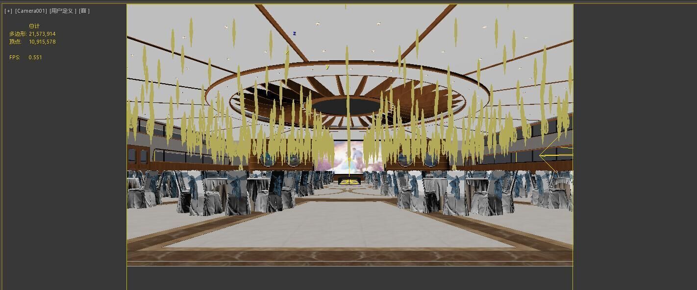 Hotel Banquet Hall 3D model_3