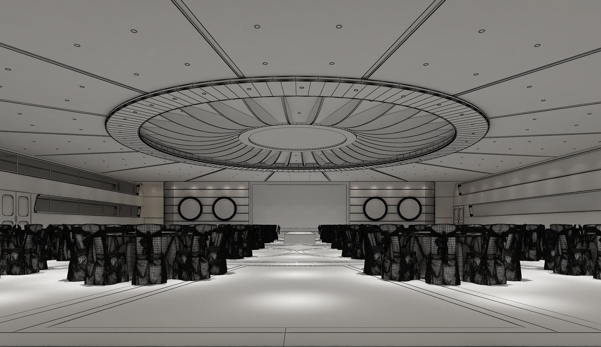 Hotel Banquet Hall 3D model_9