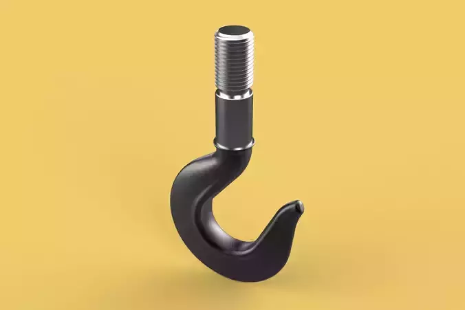 CAST IRON HOOK FORGED SINGLE LIFTING CRANE HOOKS HOIST WINCH TON 3D model