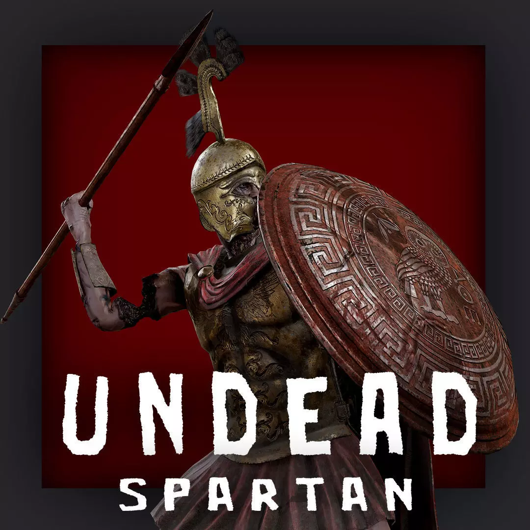 SPARTAN UNDEAD ROYAL HOPLITE  Low-poly 3D model_0