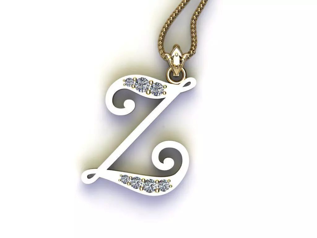Fancy Font Style Pendant Z 3D print model_0