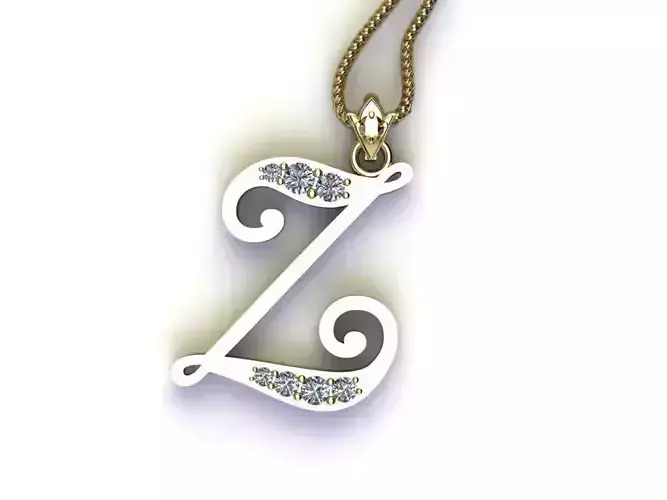 Fancy Font Style Pendant Z
