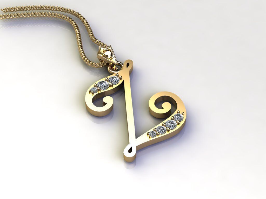 Fancy Font Style Pendant Z 3D print model_3