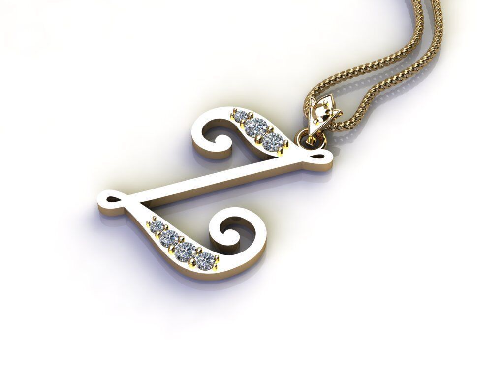 Fancy Font Style Pendant Z 3D print model_2