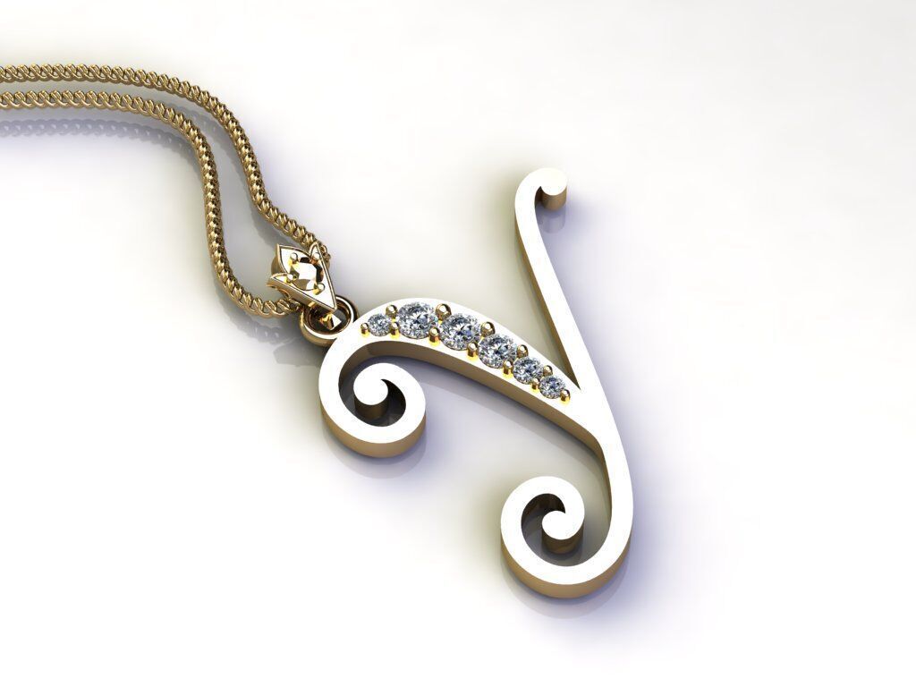 Fancy Font Style Pendant Y 3D print model_3