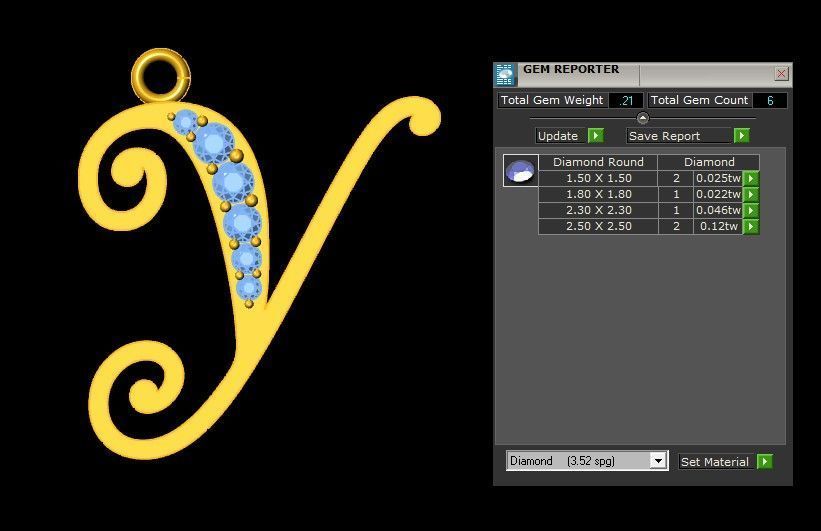 Fancy Font Style Pendant Y 3D print model_1