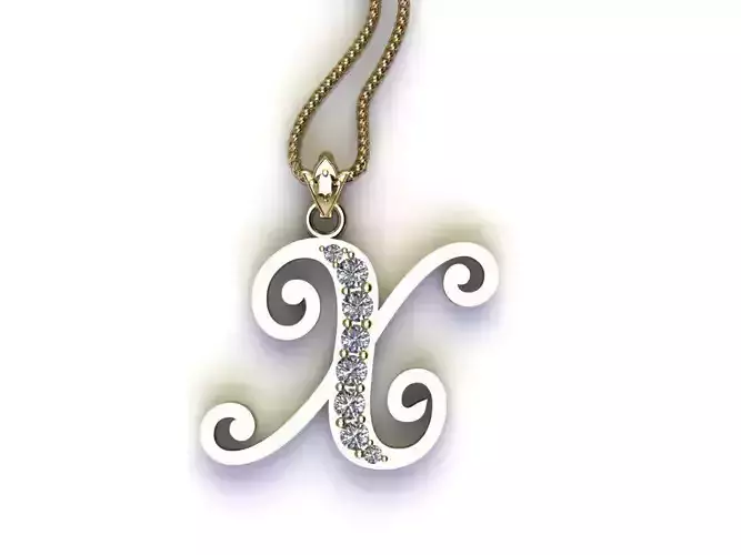 Fancy Font Style Pendant X