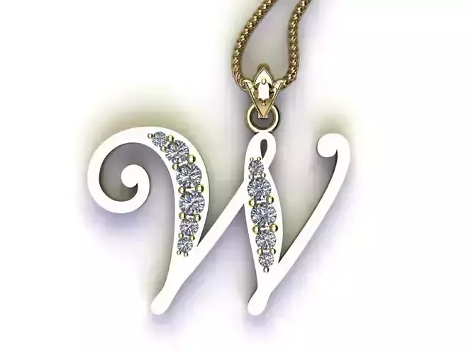 Fancy Font Style Pendant W