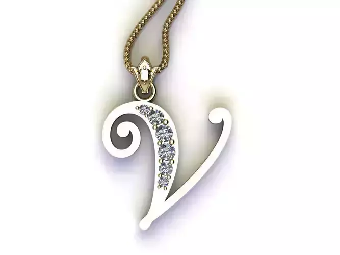 Fancy Font Style Pendant V