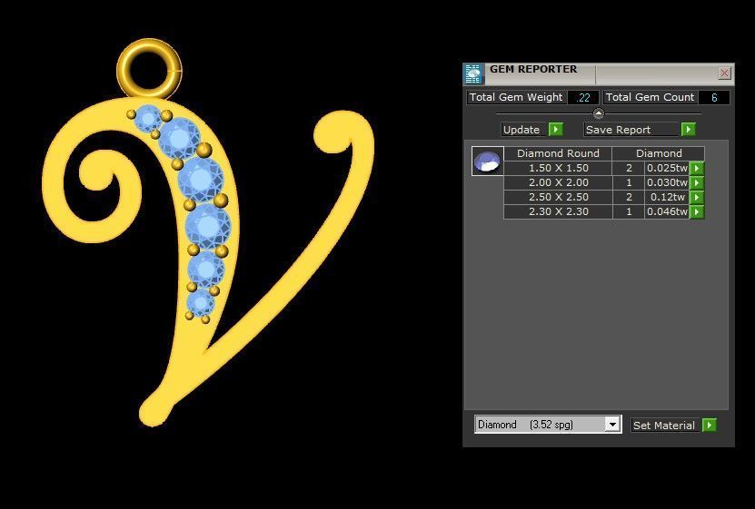 Fancy Font Style Pendant V 3D print model_1