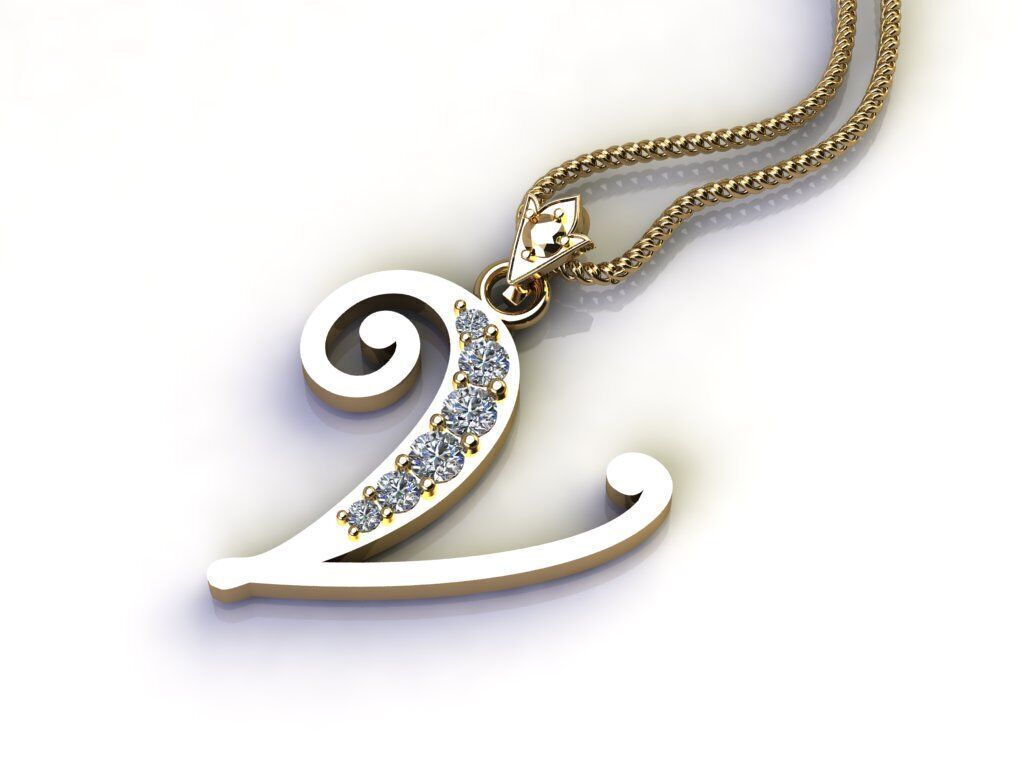 Fancy Font Style Pendant V 3D print model_2