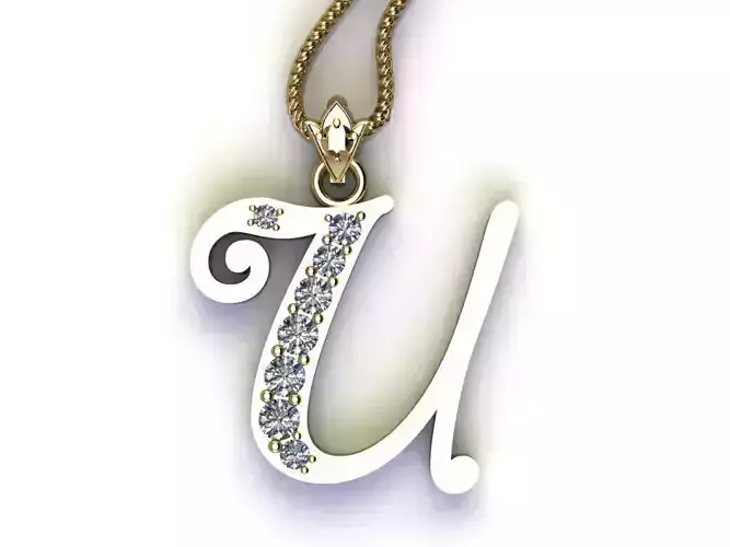 Fancy Font Style Pendant U