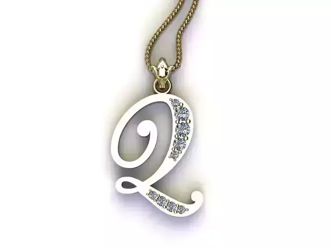 Fancy Font Style Pendant Q
