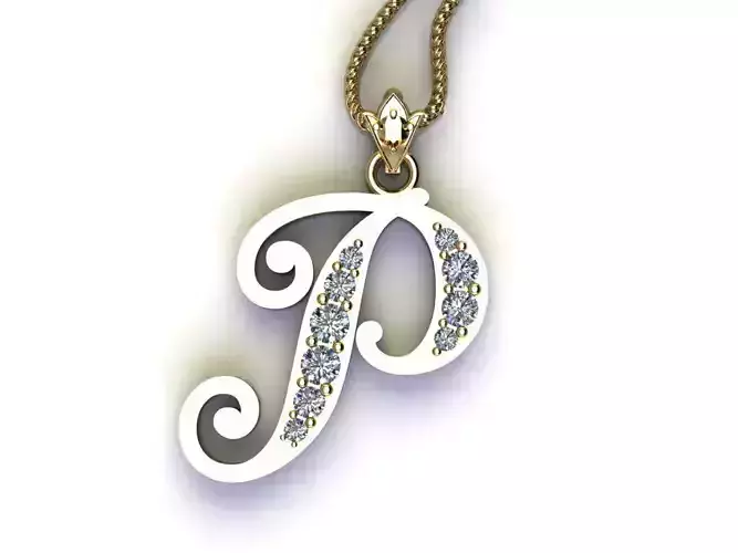 Fancy Font Style Pendant P