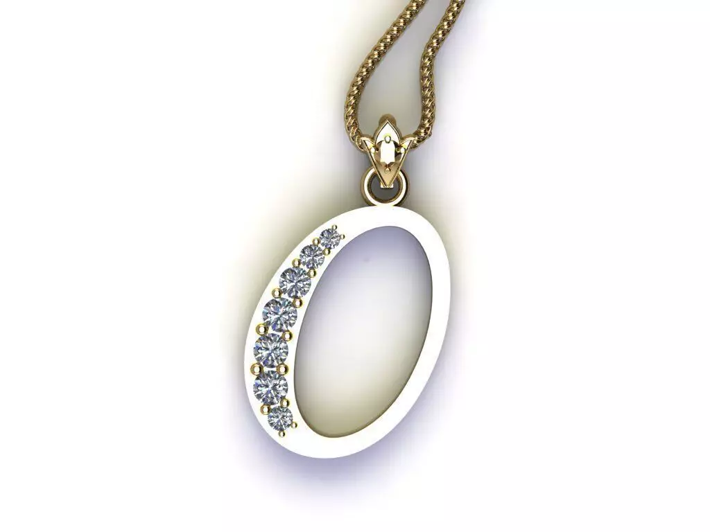 Fancy Font Style Pendant O 3D print model
