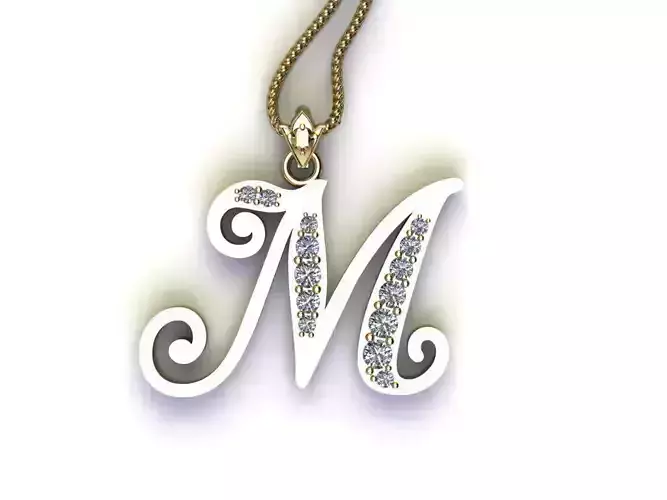 Fancy Font Style Pendant M