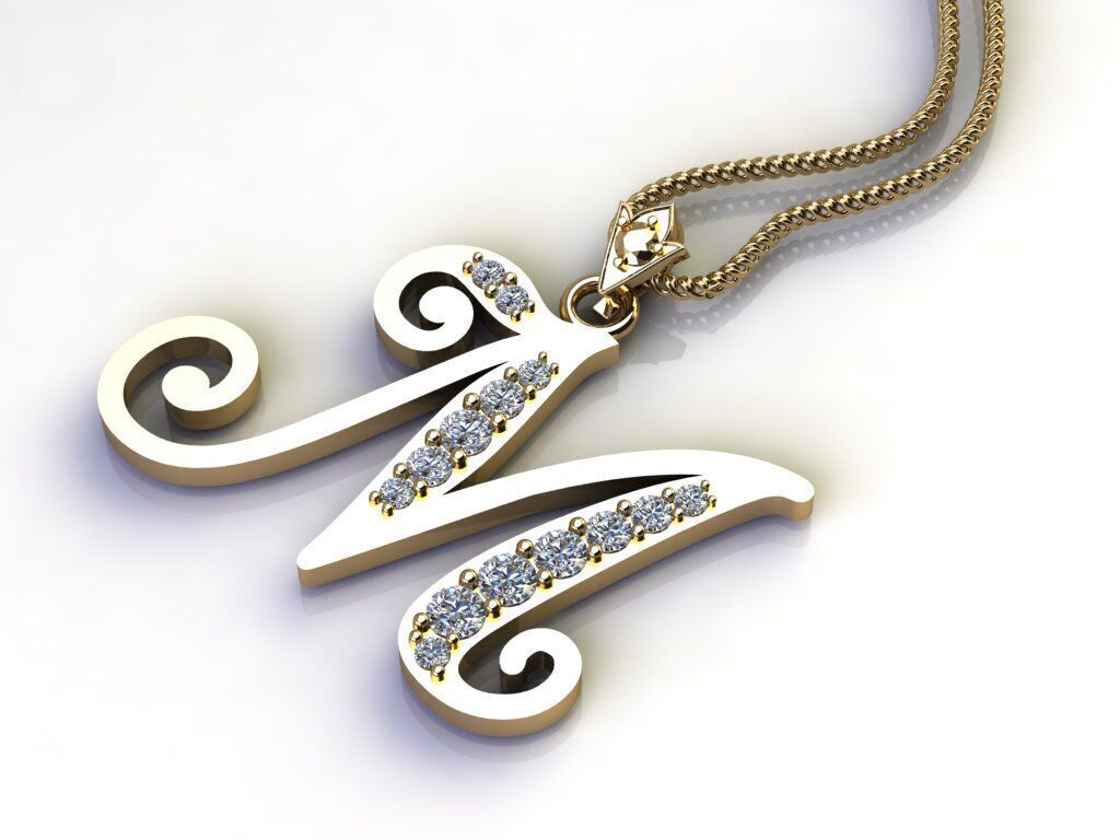 Fancy Font Style Pendant M 3D print model_2