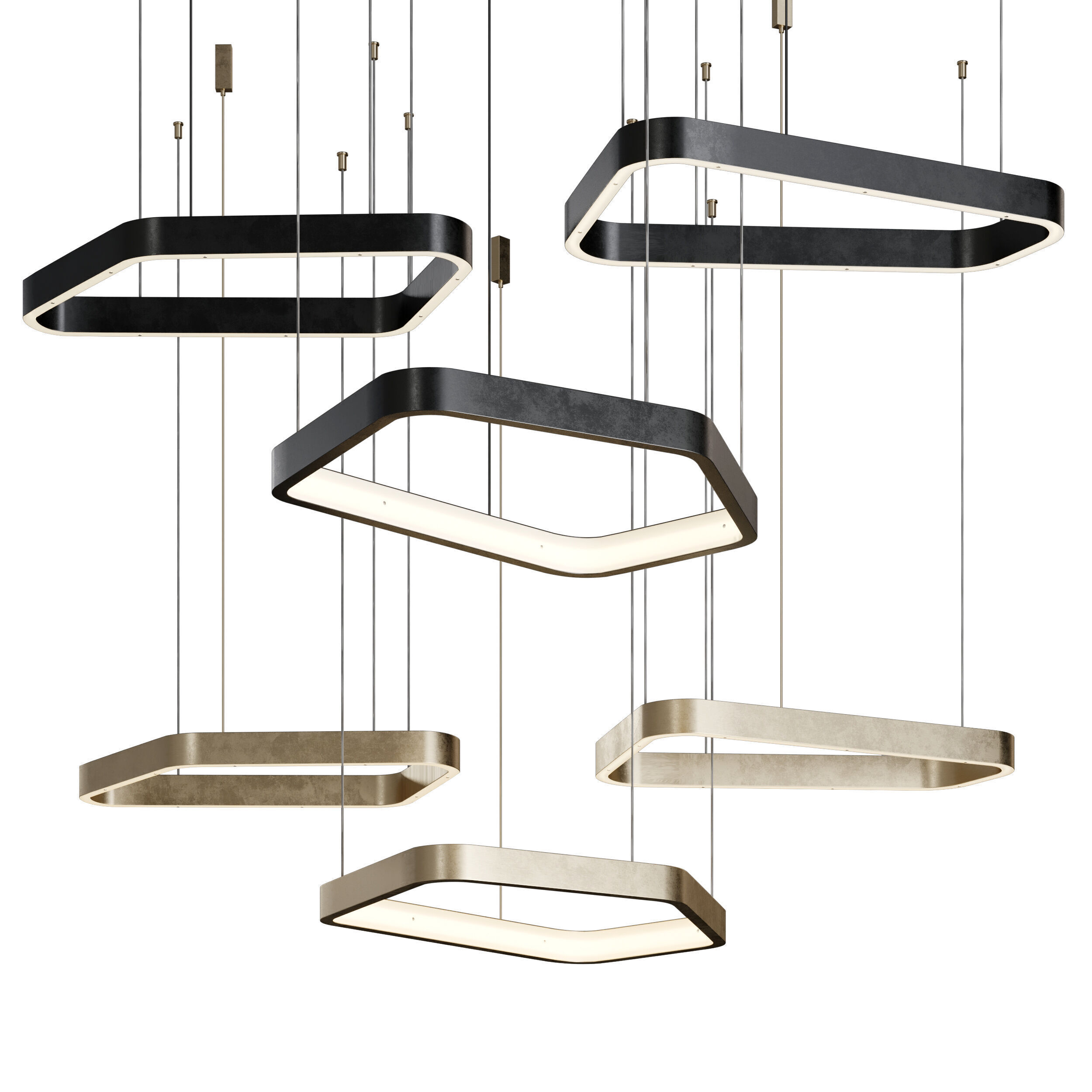 Light Rings Polygonal Evo Low-poly 3D model_2