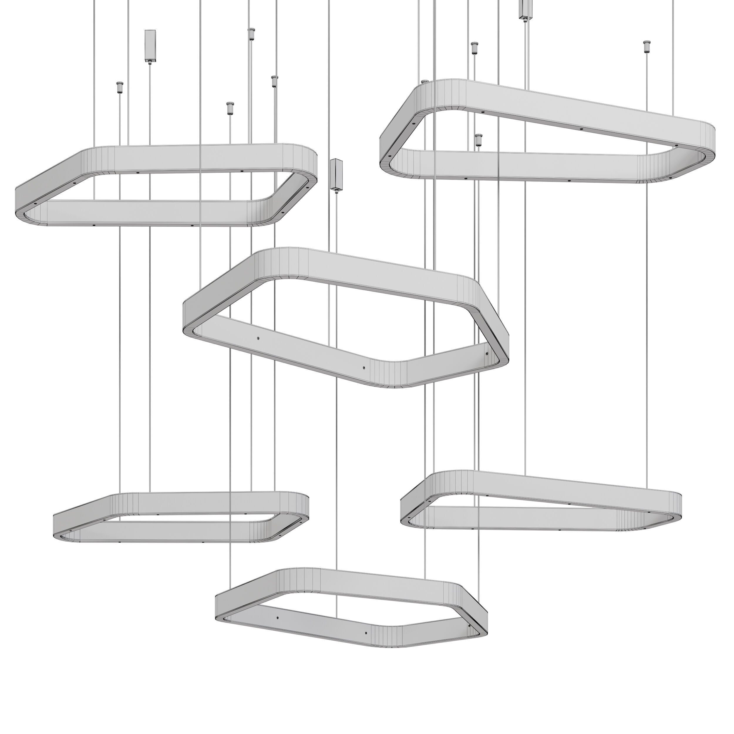 Light Rings Polygonal Evo Low-poly 3D model_5