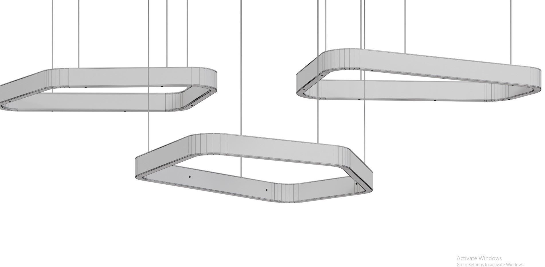 Light Rings Polygonal Evo Low-poly 3D model_9