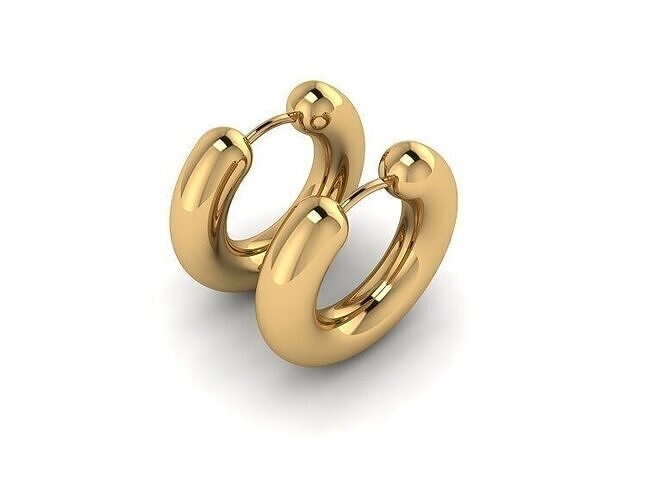 Classic Hoop Earrings STL for sale Free 3D print model