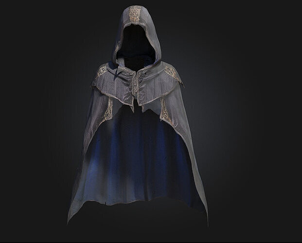 Dark Enchantress Cloak  Veil of Midnight Sorcery 3D model