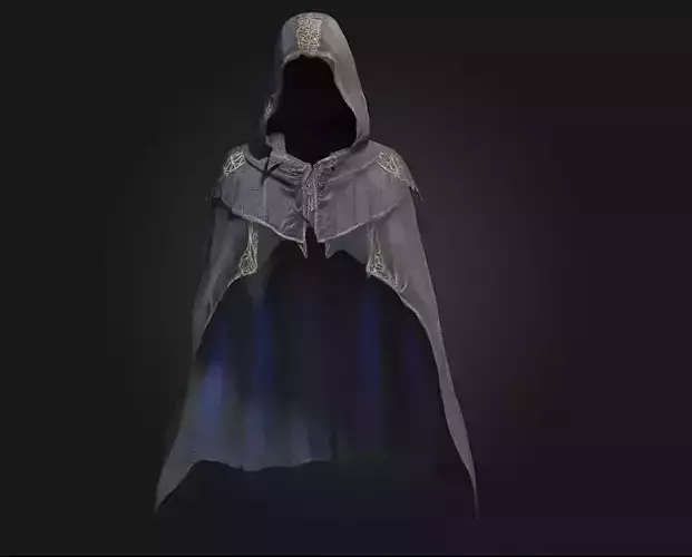 Dark Enchantress Cloak  Veil of Midnight Sorcery 3D model