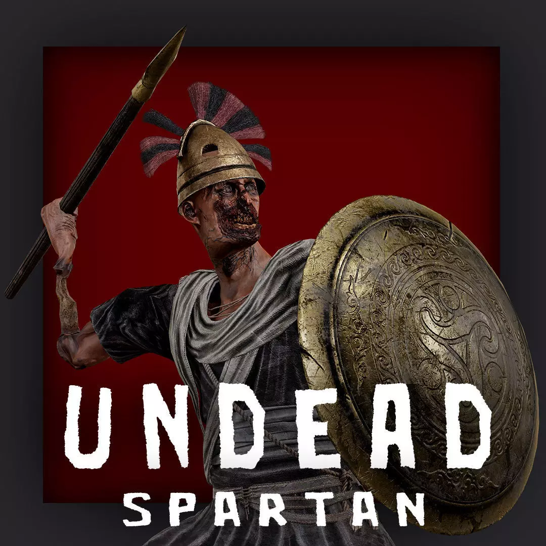 SPARTAN UNDEAD SPEARMAN  Low-poly 3D model_0