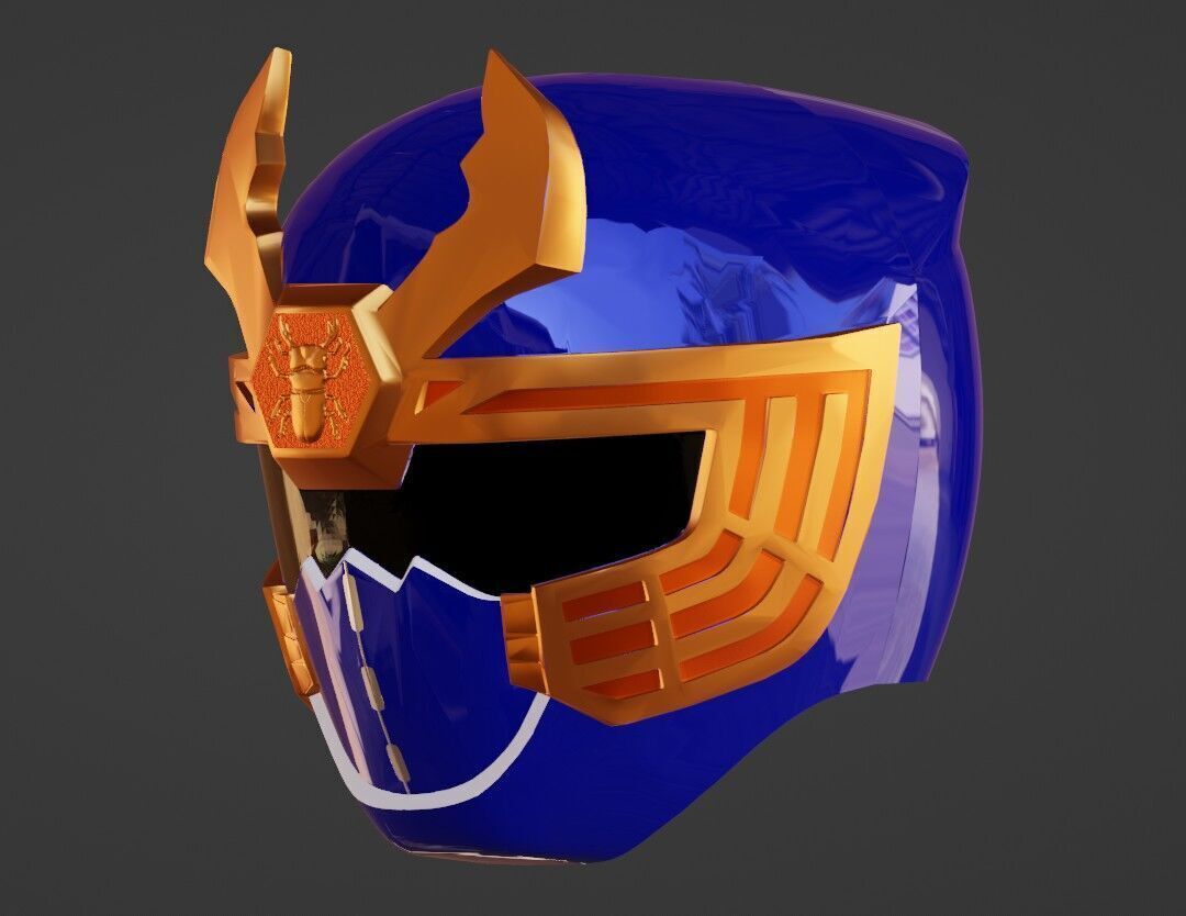 Power Rangers Ninja Storm Navy Thunder Ranger Helmet 3D print model_1
