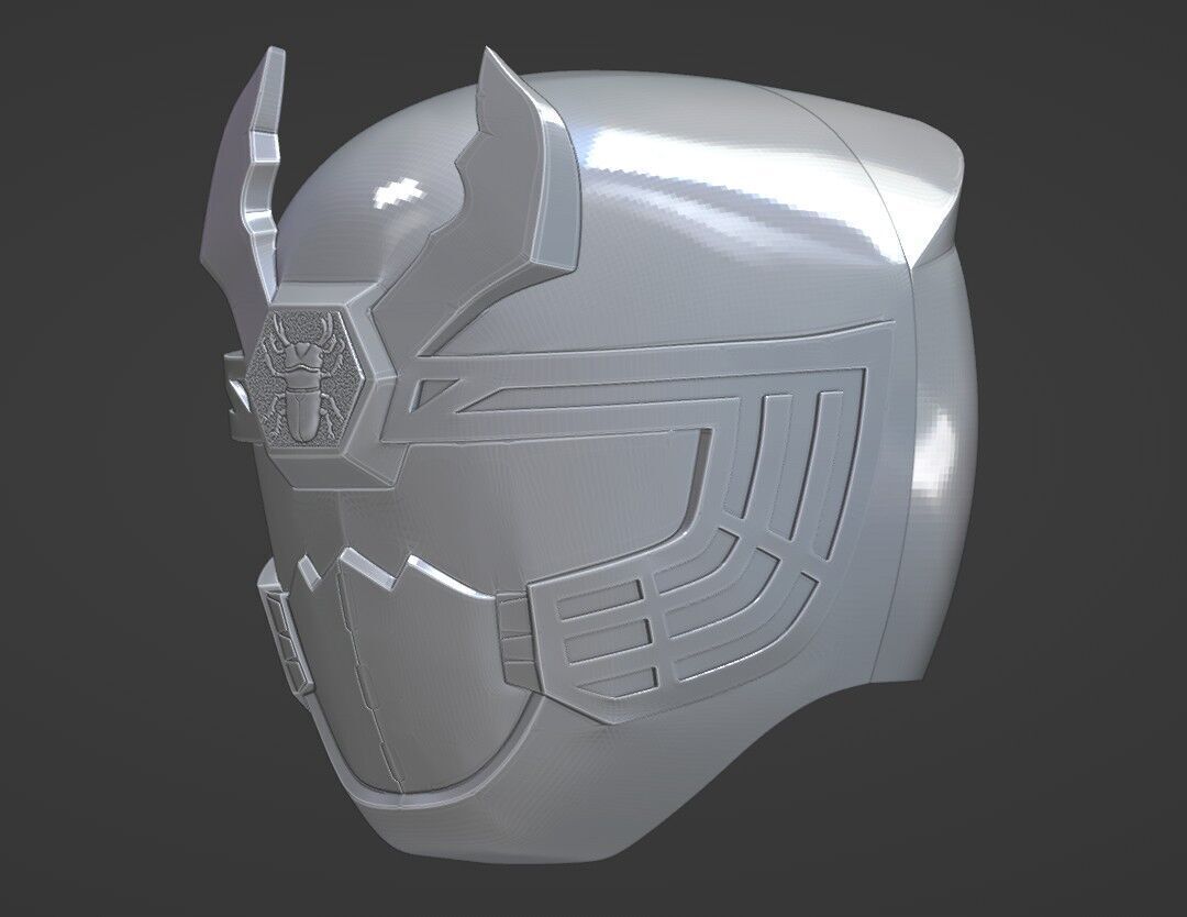 Power Rangers Ninja Storm Navy Thunder Ranger Helmet 3D print model_7