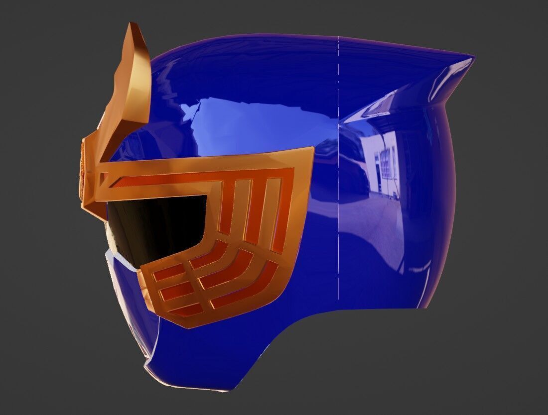 Power Rangers Ninja Storm Navy Thunder Ranger Helmet 3D print model_2