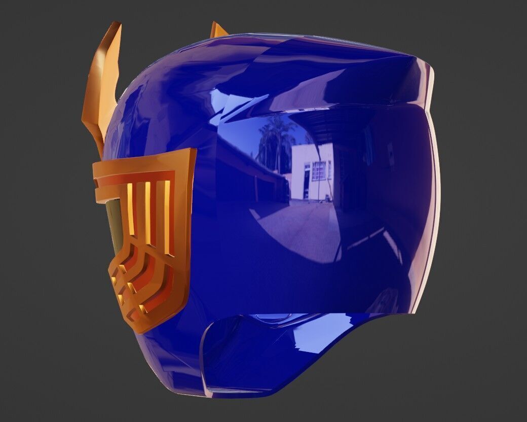 Power Rangers Ninja Storm Navy Thunder Ranger Helmet 3D print model_3