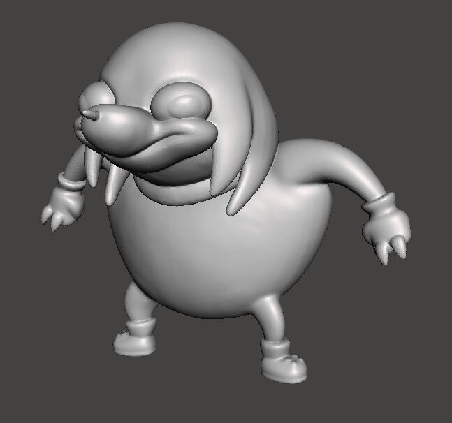 UGANDAN KNUCKLES FIGURE MODEL MEME SONIC STATUE 3D print model_2