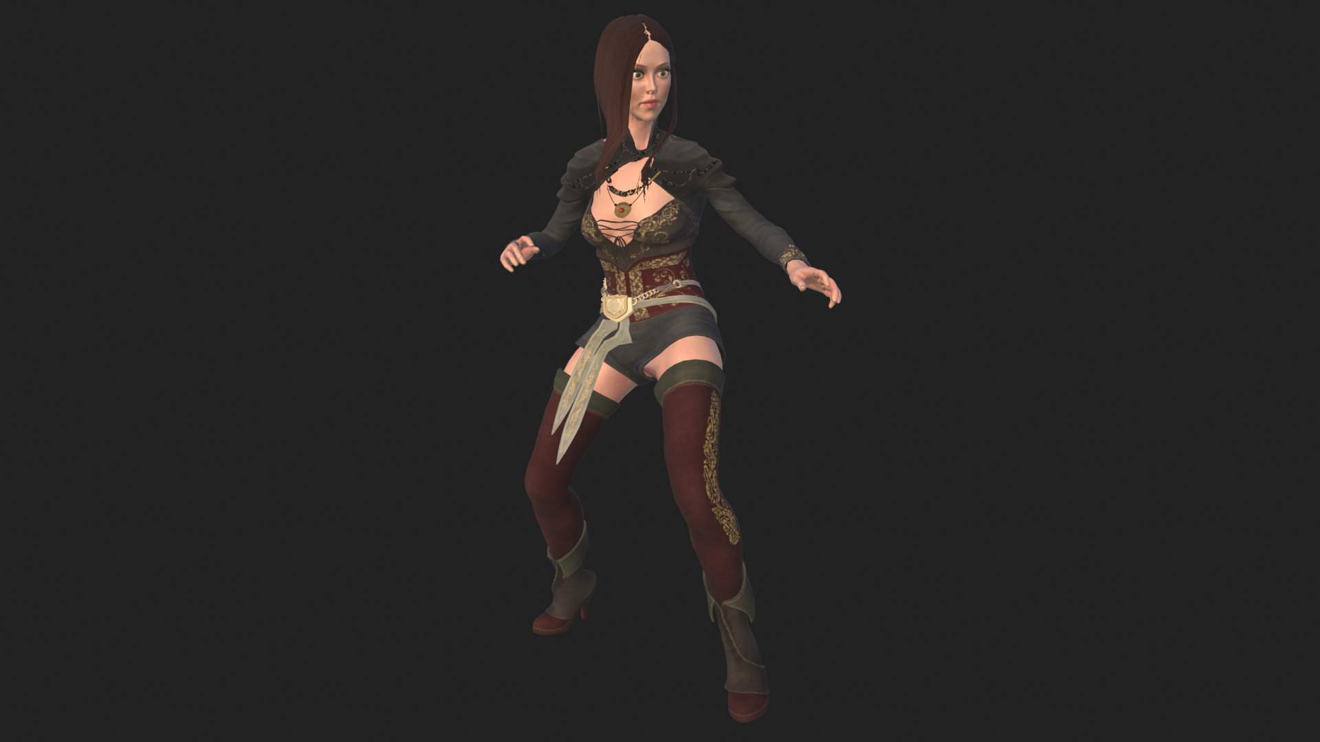 Magician Game ready model PBR Low-poly 3D model_3