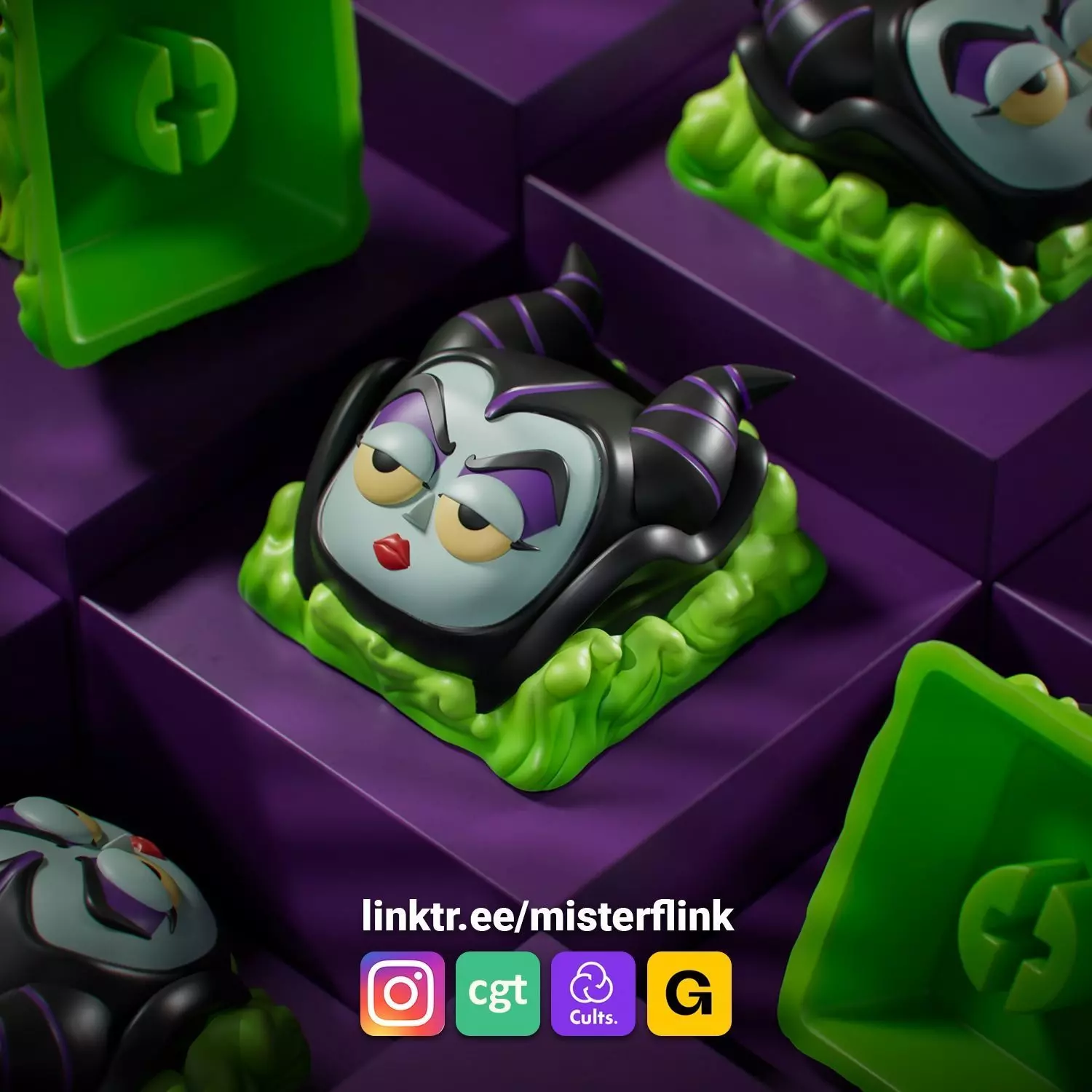 Maleficent - Keycap Cherry MX 3D print model_0
