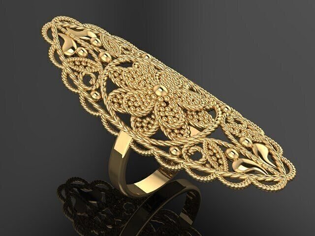 3D printable Arabic women ring 3D print model
