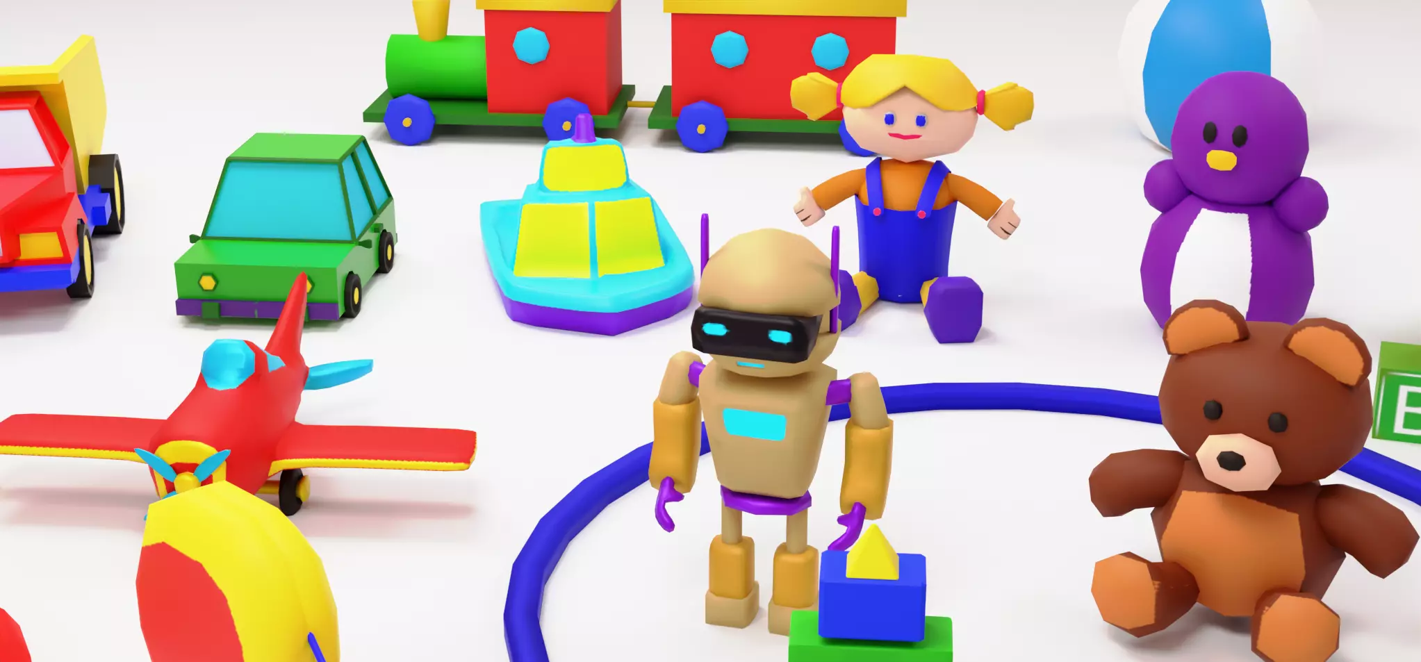 Lowpoly cartoon toys Pack Low-poly 3D model_2