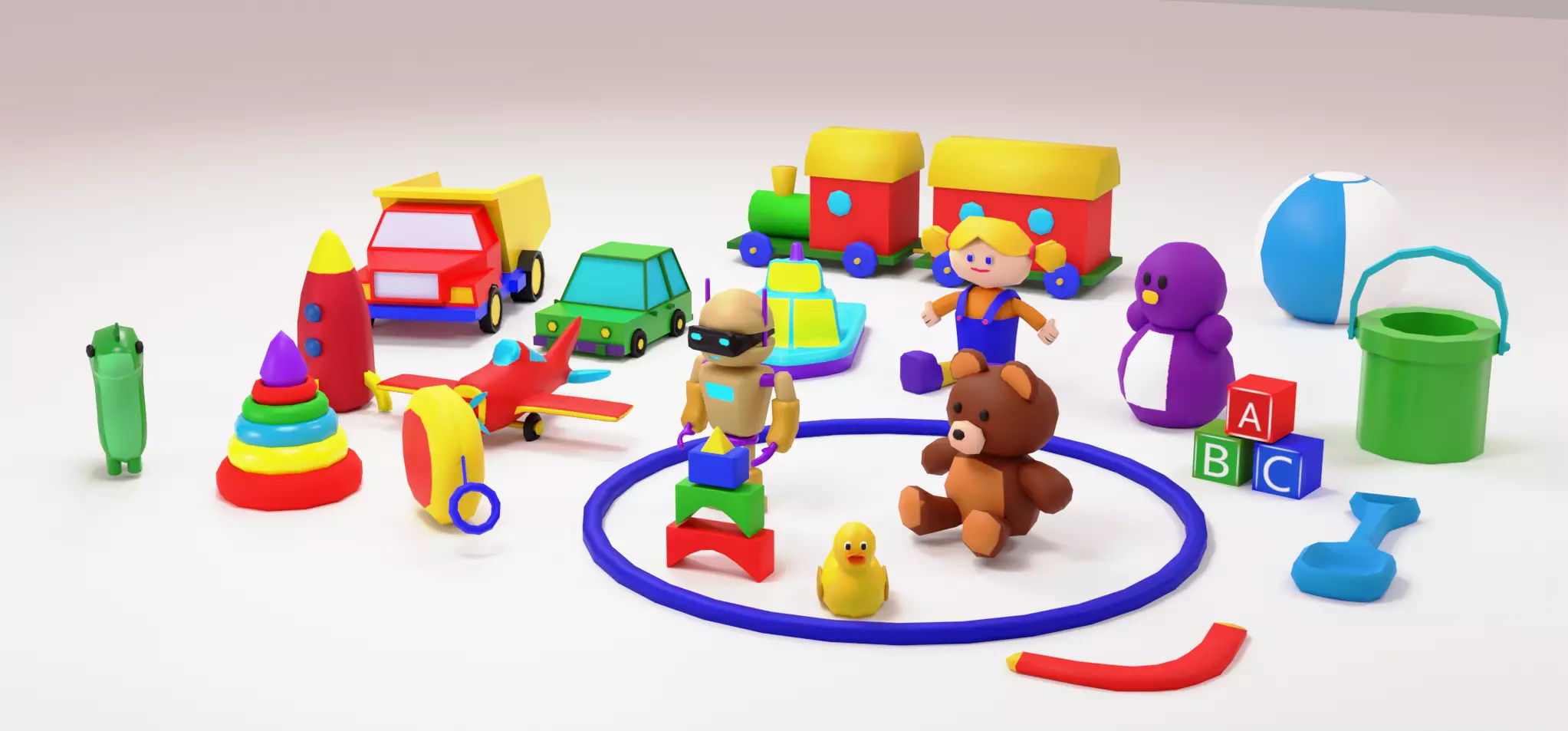 Lowpoly cartoon toys Pack Low-poly 3D model_4