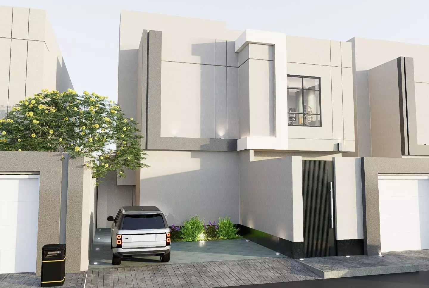 modern villa with 5d render Free low-poly 3D model