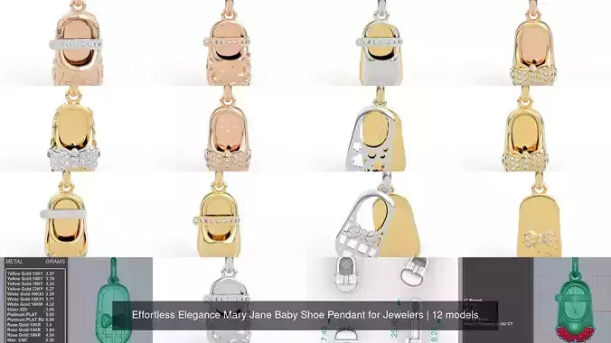 Effortless Elegance Mary Jane Baby Shoe Pendant for Jewelers