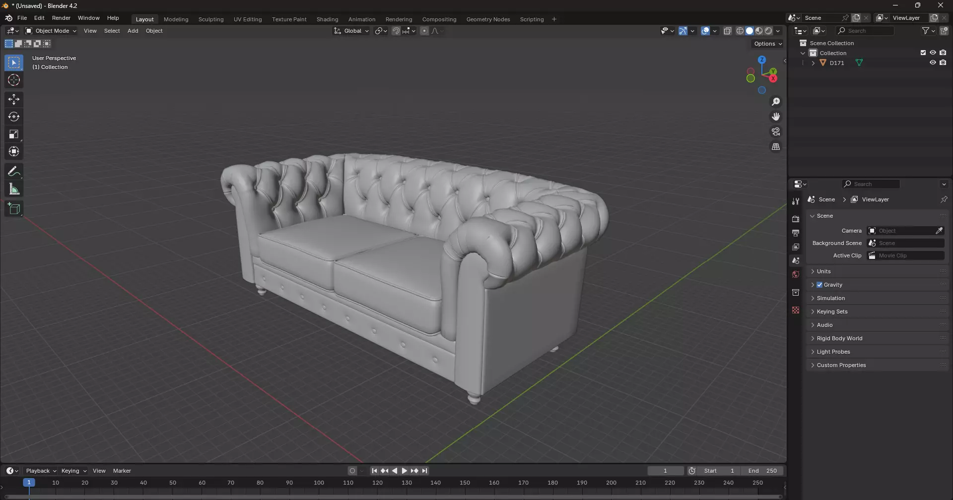 Chair Diorama 3D print model_0
