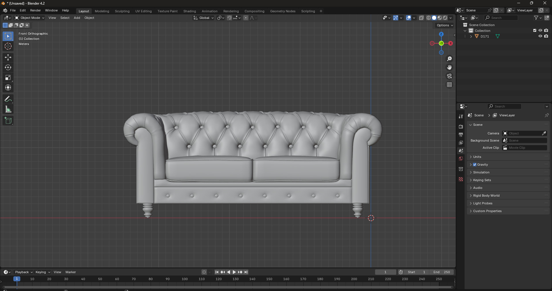 Chair Diorama 3D print model_1